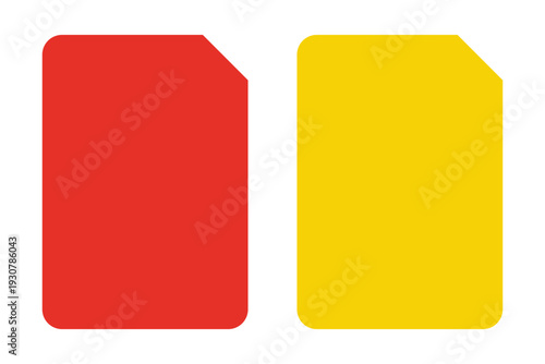 Penalty cards icon representing yellow and red warnings for soccer referee decisions and sports discipline