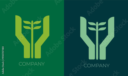 Green Eco Nature Logo Template Leaf and Organic Symbol for Sustainable Brand Identity