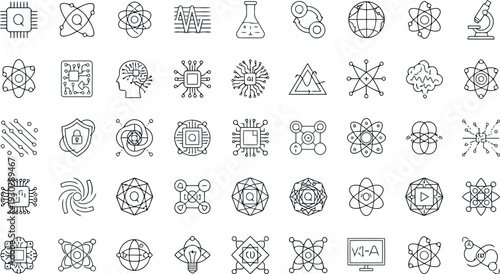 Compilation of science and technology icons