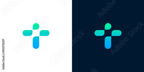 Innovative conceptual logo icon merging elements of progress and unity, suitable for diverse brand identities in technology and care sectors