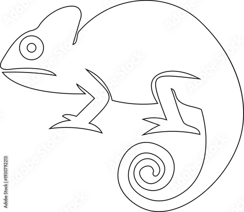 Chameleon vector silhouettes and A black silhouette of a chameleon on a white background