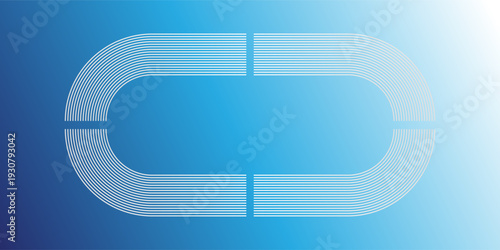 An abstract geometric background featuring smooth, rounded rectangular line patterns layered over a blue gradient backdrop.