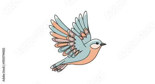 Colorful Bird Illustration in Flight.