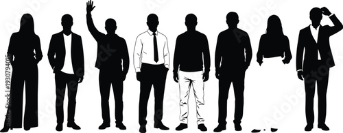 People silhouettes collection for architectural scale drawing and flat vector illustration featuring diverse poses like sitting, walking, praying, yoga, and emotional human figures.