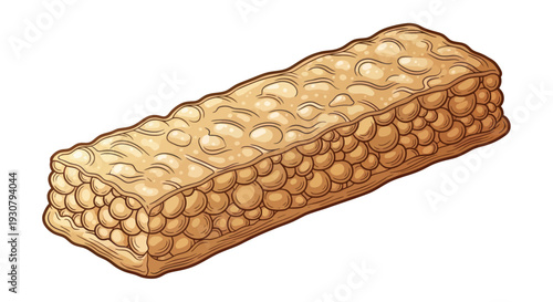 Detailed Illustration of Nougat Bar Sweets.