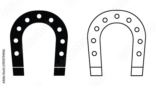 A simple illustration of two horseshoe magnets with distinct visual styles.