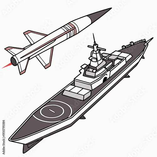 Of a missile and warship military naval 1 aircraft