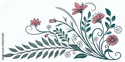 A delicate floral arrangement with vibrant pink and green hues