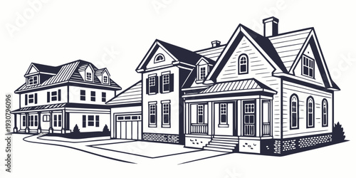 A charming neighborhood with a variety of architectural house styles