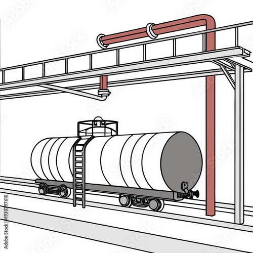 Rail tanker loading infrastructure train