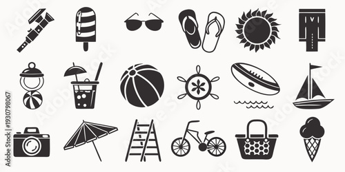 Assorted icons representing various objects and activities