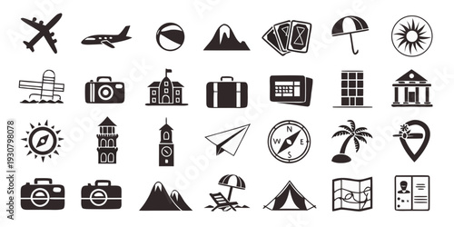 Assorted icons representing various outdoor activities and equipment