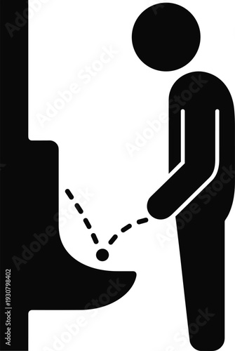Male restroom urinal pictogram signage icon human figure public toilet facility symbol hygiene bathroom indicator illustration flat vector design