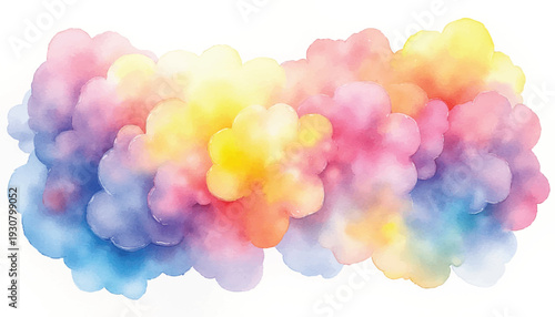 Vibrant colorful bubble cluster illustration.