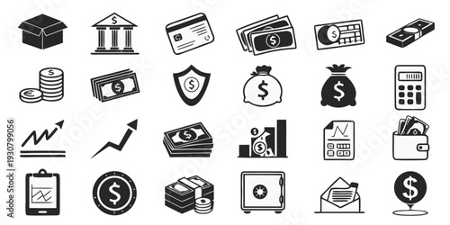 Diverse icons representing various aspects of business and finance