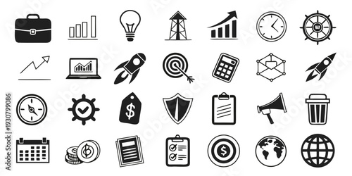 A collection of diverse icons representing various activities and objects