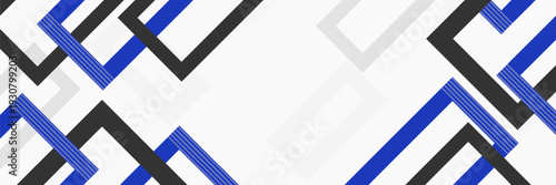 Abstract Geometric Border Background with Blue and Black Diamond Shapes. vector illustration