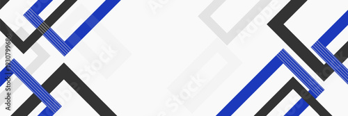 Abstract Geometric Border Background with Blue and Black Diamond Shapes. vector illustartion