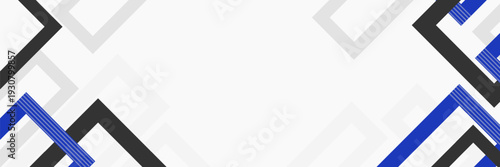 Abstract Geometric Border Background with Blue and Black Diamond Shapes. vector illustration