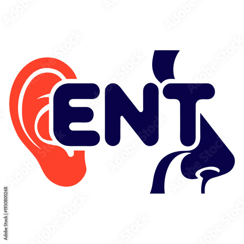 Ent medical logo with ear and nose illustrations