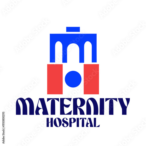 Logo of a maternity hospital with a blue and red color scheme