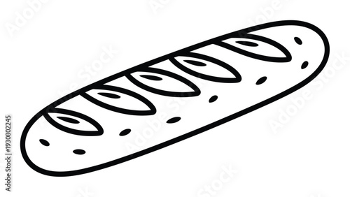 Simple Line of a Baguette Bread