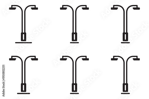 Street light vector icon set collection. outdoor lantern symbol. urban lamp sign. isolated illustration
