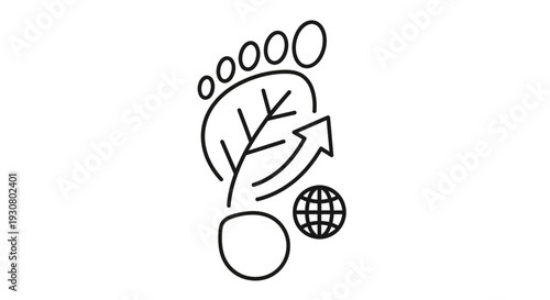 Carbon Footprint and Eco-Friendly Concept Icon on Isolated White Background