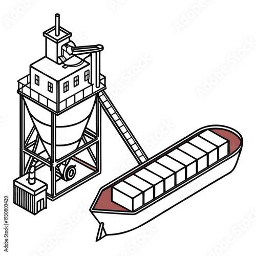 Grain transport ship unloading mechanism cargo ship