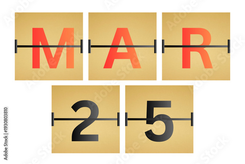 25 March calendar single day, week vector, illustration icon. golden and white color background calendar page vector for of the month March 25