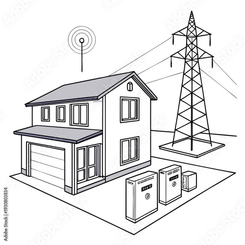 Smart home system with electrical tower and energy storage units