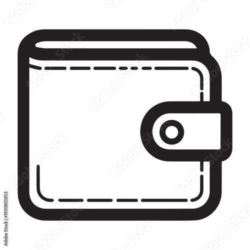 A black and white icon of a wallet