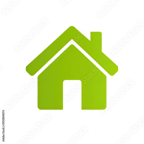 Green house icon simple flat design for home page button transparent background