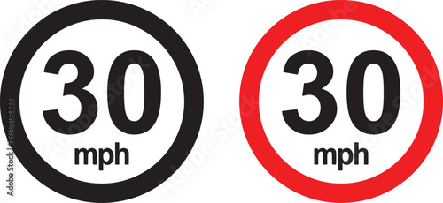 speed limit, traffic sign, road sign, regulation, restriction, transportation, driving, safety, information, warning, legal, rule, boundary, maximum, limit, number, speed, 30, mph, miles per hour, cir