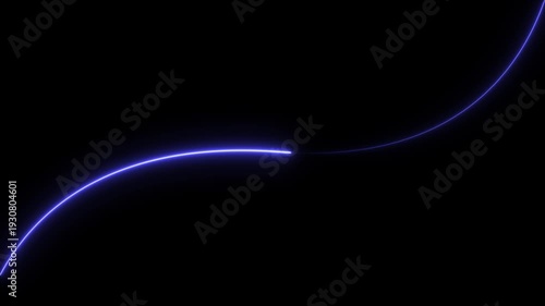 Blue Neon Curve Against Black Background light