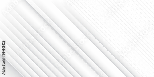 White abstract background with line pattern, banner design. Vector