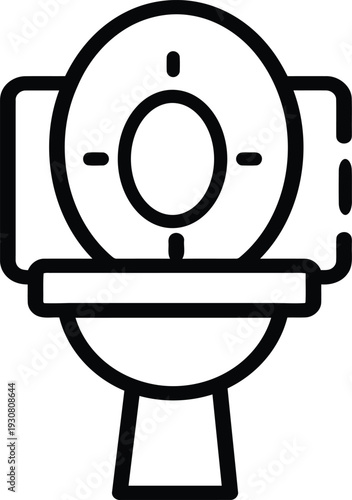 Toilet bowl outline icon vector