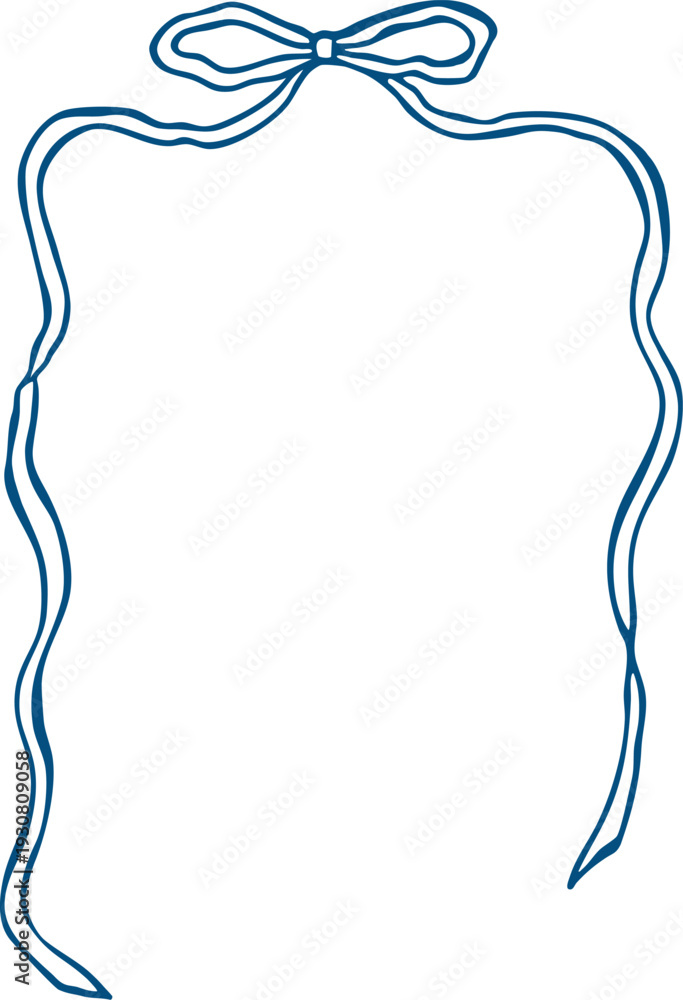 Fototapeta premium Bow Frame Doodle Hand Drawn Mediterranean Wedding Vector Illustration