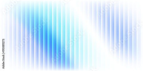 Vector vertical blue light bar pattern background with glowing cyan center, creating  vector pulse motion art