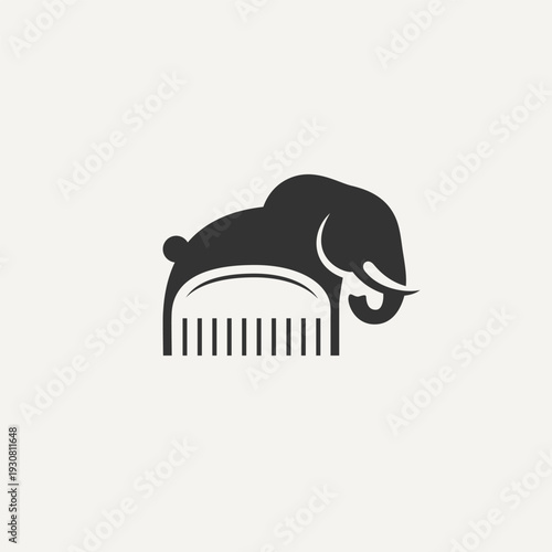 Barber elephant vector logo