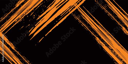 orange black brush Car sticker wrap pattern banner abstract sporty lines black orange color combination grunge brush modern pattern racing motorsport design.vector illustration. eps 10