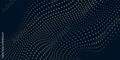Top Dots digital wave of particles. Futuristic point wave. Technology background vector. motion surface