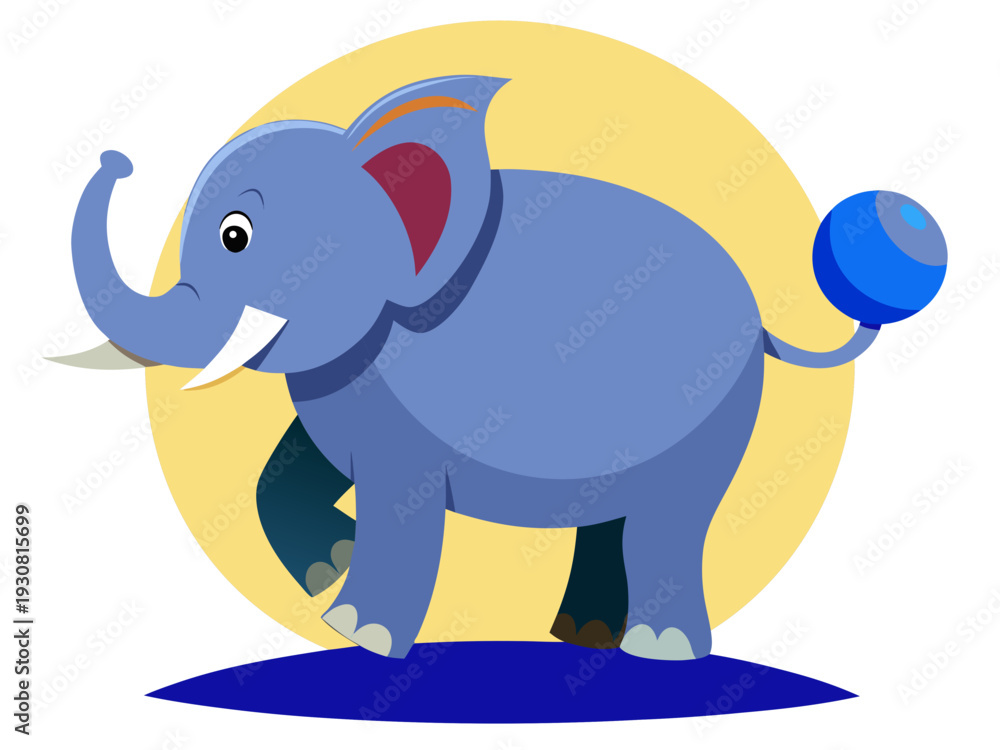 Fototapeta premium baby elephant cartoon