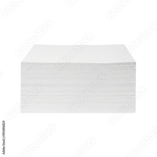 Stack of blank white paper sheets