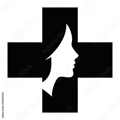 Sacred Profile Cross Vector