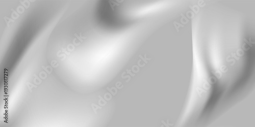 Luxury White Silver Silk Satin Fabric Texture Background. Elegant Pearl Wavy Backdrop for Minimalist Design and Premium Branding.