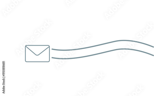 Outgoing email and message sending concept. Mail delivery icon. Flying envelope and speed lines. Communication, shipping, and fast service. Flat illustrator vector file. High quality image