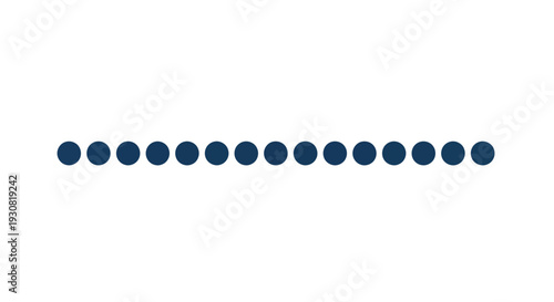 Row of identical dark blue circles on white background.
