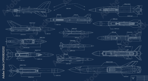 Collection of Detailed Rocket Technical Drawings.