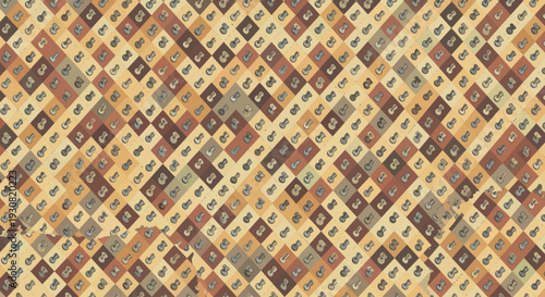 Geometric Pattern with Small Colored Squares.